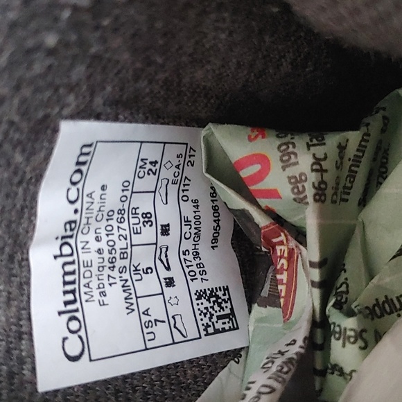 Columbia Black Ankle Boots with Plaid Accent - Picture 6 of 11